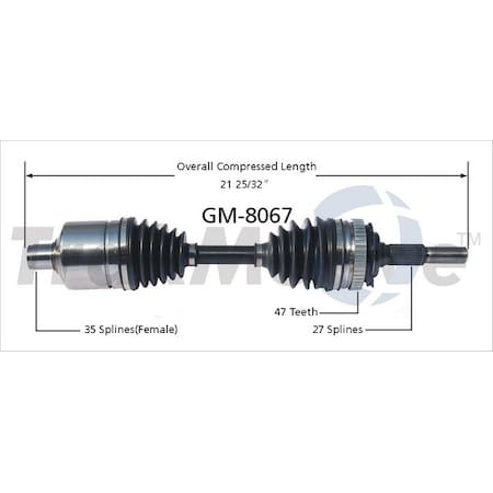 Surtrack Axle Cv Axle Shaft, Gm-8067 GM-8067